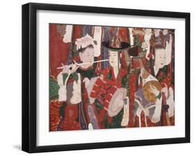 Musicians, from the Guardian Divinities, Coloured Silk, 1795, from Temple of Suguk-Sa, Korea-null-Framed Giclee Print