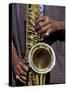 Musicians Hands Playing Saxaphone, New Orleans, Louisiana, USA-Adam Jones-Stretched Canvas