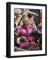 Musicians in a Traditional Naxi Orchestra, Lijiang Old Town, Yunnan Province, China-Kober Christian-Framed Photographic Print