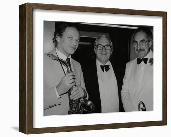 Musicians John Dankworth and Don Lusher with Dennis Matthews of Crescendo Magazine, London, 1985-Denis Williams-Framed Photographic Print