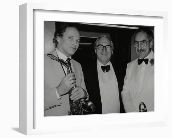 Musicians John Dankworth and Don Lusher with Dennis Matthews of Crescendo Magazine, London, 1985-Denis Williams-Framed Photographic Print