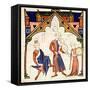Musicians Playing a Viola and a Tambourine, from the "Chansonnier des Nobles"-null-Framed Stretched Canvas