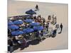 Musicians playing for tips in front of Casa Vera, Place Prince Moulay El Hassan, Essaouira, Morocco-null-Mounted Photographic Print