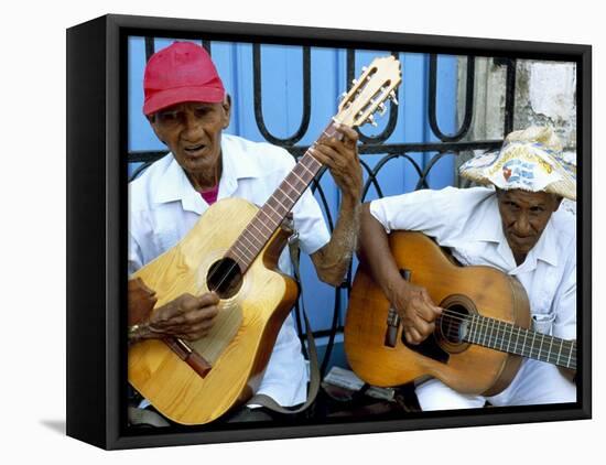 Musicians Playing Guitars, Havana Viejo, Havana, Cuba, West Indies, Central America-Lee Frost-Framed Stretched Canvas