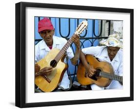 Musicians Playing Guitars, Havana Viejo, Havana, Cuba, West Indies, Central America-Lee Frost-Framed Photographic Print