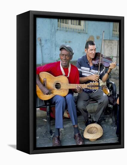 Musicians Playing Salsa, Santiago De Cuba, Cuba, West Indies, Central America-R H Productions-Framed Stretched Canvas