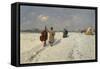 Musicians Returning Home in Winter-Hugo Mühlig-Framed Stretched Canvas