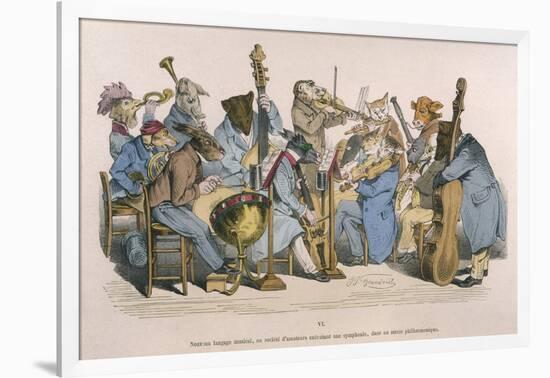 Musicians Satirised by Being Represented as Animals-JJ Grandville-Framed Art Print