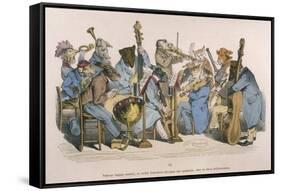 Musicians Satirised by Being Represented as Animals-JJ Grandville-Framed Stretched Canvas