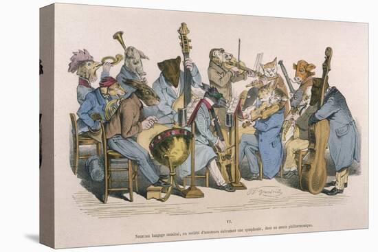 Musicians Satirised by Being Represented as Animals-JJ Grandville-Stretched Canvas