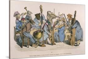 Musicians Satirised by Being Represented as Animals-JJ Grandville-Stretched Canvas