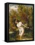 Musidora: the Bather 'At the Doubtful Breeze Alarmed', Replica-William Etty-Framed Stretched Canvas