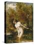 Musidora: the Bather 'At the Doubtful Breeze Alarmed', Replica-William Etty-Stretched Canvas