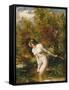 Musidora: the Bather 'At the Doubtful Breeze Alarmed', Replica-William Etty-Framed Stretched Canvas