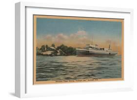 Muskegon, MI - View of Milwaukee Clipper-Lantern Press-Framed Art Print