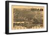 Muskegon, Michigan - Panoramic Map-Lantern Press-Framed Art Print