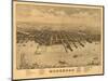 Muskegon, Michigan - Panoramic Map-Lantern Press-Mounted Art Print