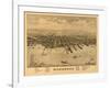 Muskegon, Michigan - Panoramic Map-Lantern Press-Framed Art Print