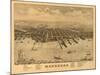 Muskegon, Michigan - Panoramic Map-Lantern Press-Mounted Art Print