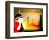 Muslim Boy Reading Namaz on Mosque or Masjid Background with Moon .-aispl-Framed Photographic Print