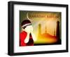 Muslim Boy Reading Namaz on Mosque or Masjid Background with Moon .-aispl-Framed Photographic Print