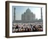 Muslim Faithful Pray at the Mosque in the Taj Mahal Complex to Celebrate Eid-Al-Fitr-null-Framed Photographic Print