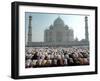 Muslim Faithful Pray at the Mosque in the Taj Mahal Complex to Celebrate Eid-Al-Fitr-null-Framed Photographic Print