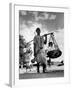 Muslim Man carrying his son and hookah in Convoy to West Punjab to Escape Anti Muslim Sikhs-Margaret Bourke-White-Framed Photographic Print