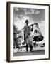 Muslim Man carrying his son and hookah in Convoy to West Punjab to Escape Anti Muslim Sikhs-Margaret Bourke-White-Framed Photographic Print