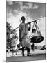 Muslim Man carrying his son and hookah in Convoy to West Punjab to Escape Anti Muslim Sikhs-Margaret Bourke-White-Mounted Photographic Print