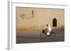 Muslim Man Dressed in White on Bicycle in Old Quarter, Medina, Marrakech, Morocco-Stephen Studd-Framed Photographic Print