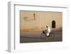 Muslim Man Dressed in White on Bicycle in Old Quarter, Medina, Marrakech, Morocco-Stephen Studd-Framed Photographic Print