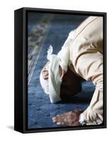 Muslim Man Praying, Dubai, United Arab Emirates, Middle East-null-Framed Stretched Canvas
