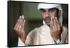 Muslim man praying, Dubai, United Arab Emirates-Godong-Framed Stretched Canvas