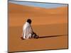 Muslim Man Praying in the Desert, Sebha, Ubari, Libya, North Africa, Africa-Godong-Mounted Photographic Print