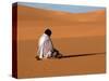 Muslim Man Praying in the Desert, Sebha, Ubari, Libya, North Africa, Africa-Godong-Stretched Canvas