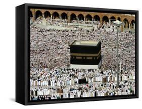 Muslim Pilgrims Performing the Hajj, at the Afternoon Prayers Inside the Grand Mosque, Mecca-null-Framed Stretched Canvas