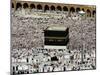 Muslim Pilgrims Performing the Hajj, at the Afternoon Prayers Inside the Grand Mosque, Mecca-null-Mounted Premium Photographic Print