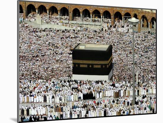 Muslim Pilgrims Performing the Hajj, at the Afternoon Prayers Inside the Grand Mosque, Mecca-null-Mounted Photographic Print