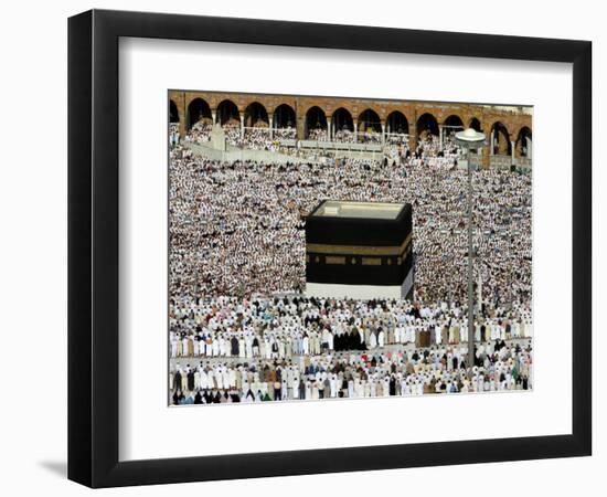 Muslim Pilgrims Performing the Hajj, at the Afternoon Prayers Inside the Grand Mosque, Mecca-null-Framed Photographic Print