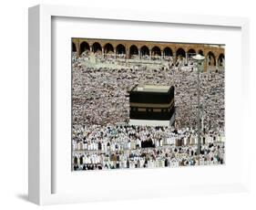 Muslim Pilgrims Performing the Hajj, at the Afternoon Prayers Inside the Grand Mosque, Mecca-null-Framed Photographic Print