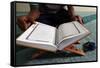 Muslim reading the Quran in Mosque-Godong-Framed Stretched Canvas