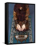 Muslim Woman Kneeling on Prayer Mat Saying Prayers, Jordan, Middle East-null-Framed Stretched Canvas
