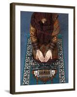 Muslim Woman Kneeling on Prayer Mat Saying Prayers, Jordan, Middle East-null-Framed Photographic Print