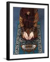 Muslim Woman Kneeling on Prayer Mat Saying Prayers, Jordan, Middle East-null-Framed Photographic Print