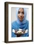 Muslim woman offering Ramadan pastries-Godong-Framed Photographic Print