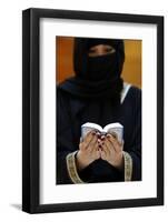 Muslim woman reading the Noble Quran, United Arab Emirates, Middle East-Godong-Framed Photographic Print