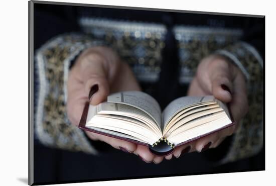 Muslim woman reading the Noble Quran, United Arab Emirates, Middle East-Godong-Mounted Photographic Print