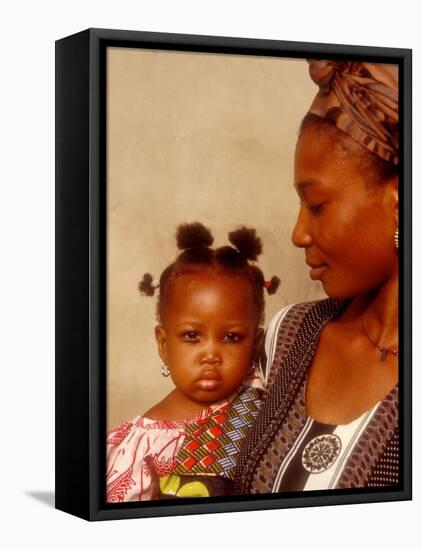 Muslim Woman with Daughter, Techiman, Brong-Ahafo Region, Dagomabaline Area, Ghana-Alison Jones-Framed Stretched Canvas