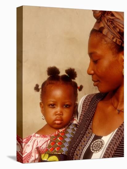 Muslim Woman with Daughter, Techiman, Brong-Ahafo Region, Dagomabaline Area, Ghana-Alison Jones-Stretched Canvas